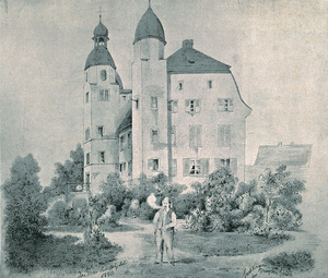 Im Jahr 1850 zeichnete Joseph Victor von Scheffel das Trompeterschloss in Säckingen – das Schloss der adeligen Familie von Schönau, deren Tochter im 17. Jahrhundert den Bürgersohn Franz Werner Kirchhofer geheiratet hatte. Mit seinem 1853 erschienenen